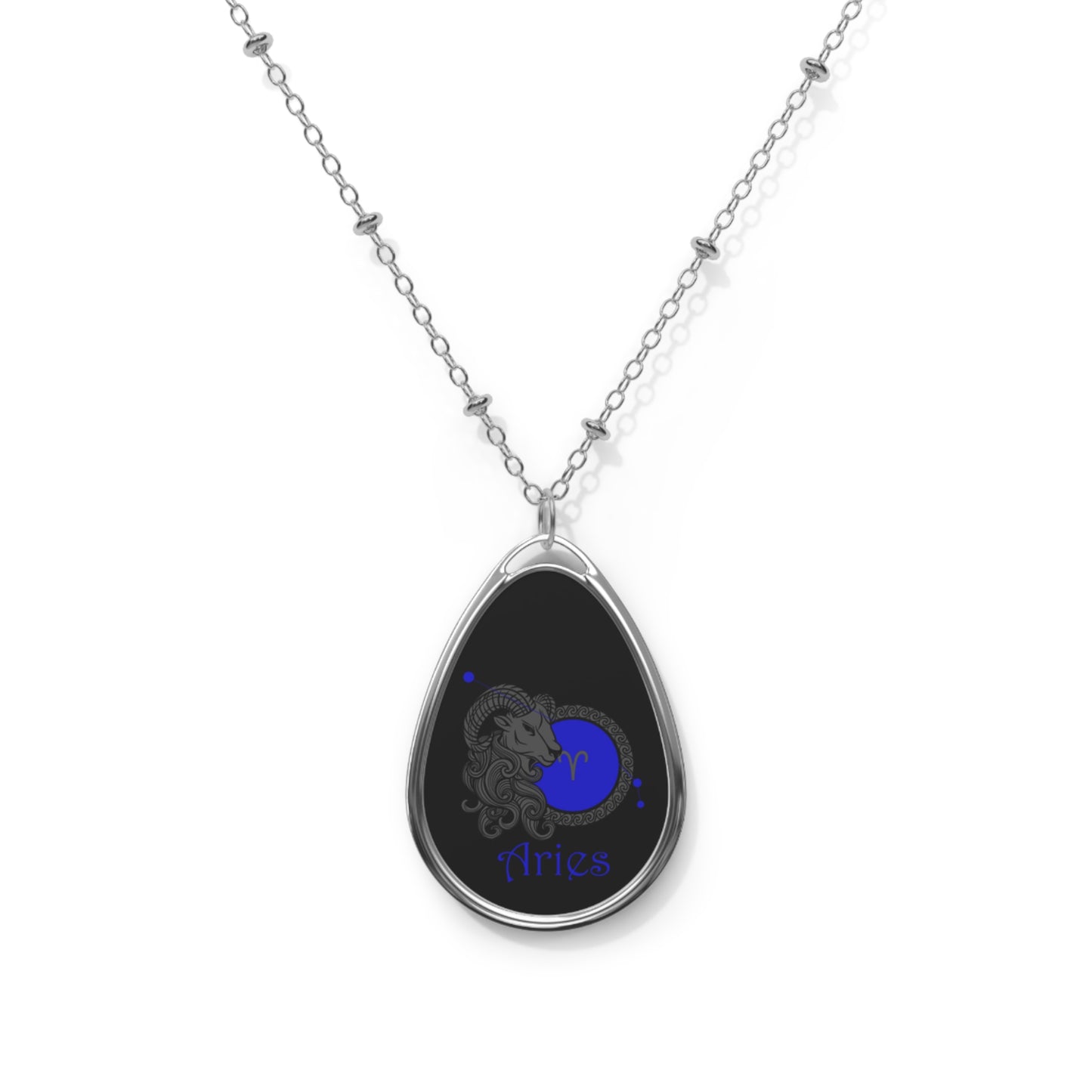 ARIES Ellipse Pendant Necklace by IronSyd3 Ink