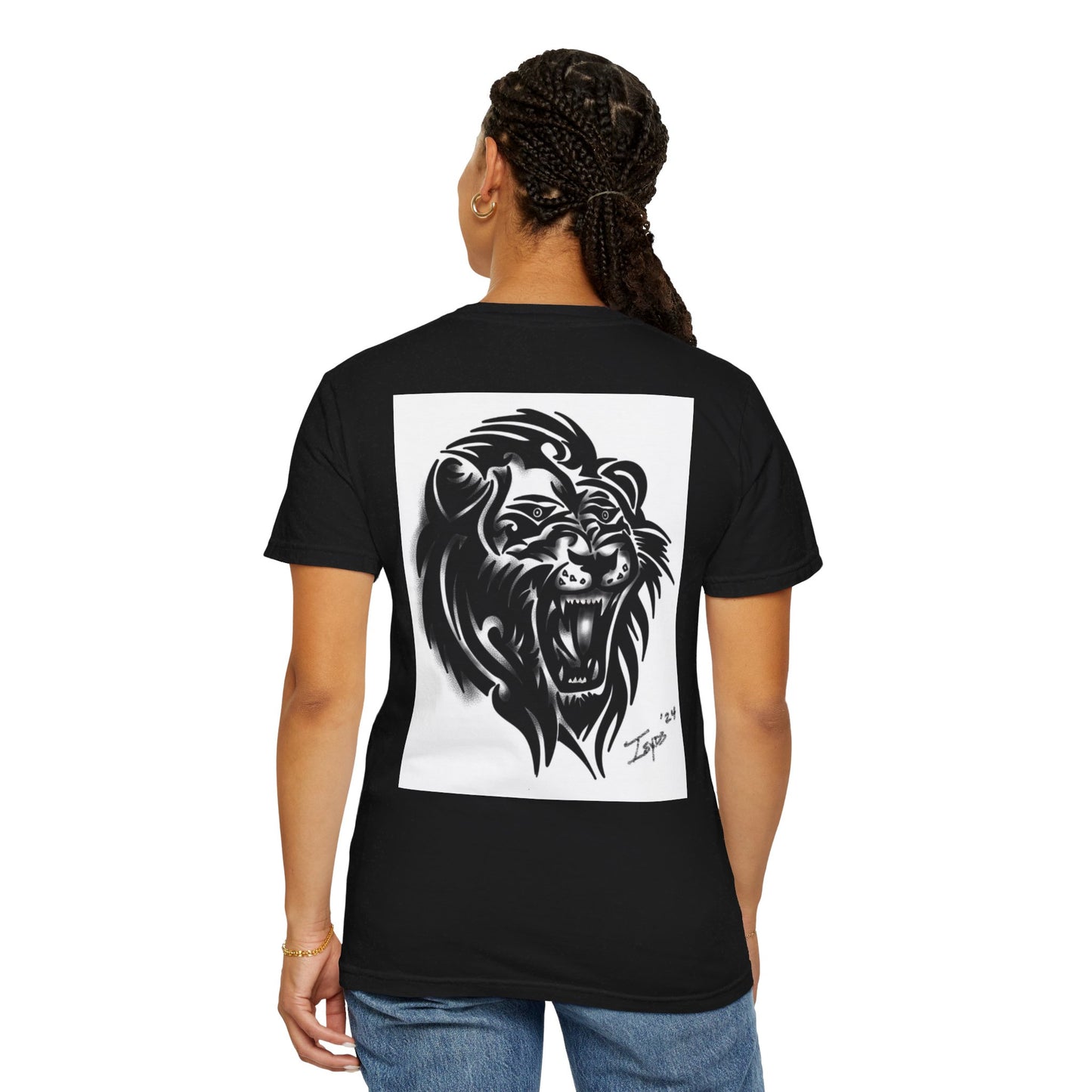 BLACKWORK LION Garment-Dyed T-shirt