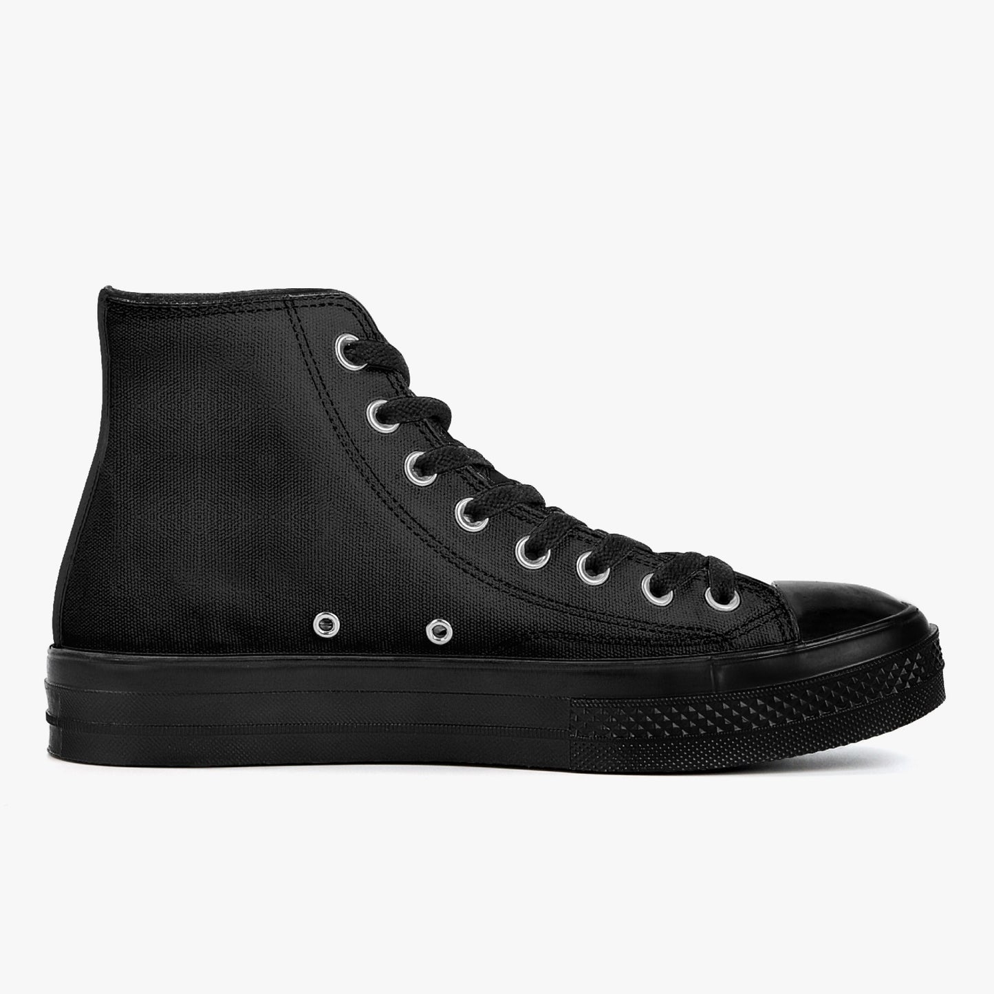 High-Top Canvas Shoes - Black