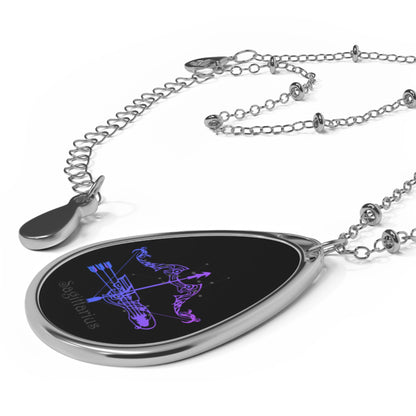 SAGITTARIUS Ellipse Pendant Necklace by IronSyd3 Ink