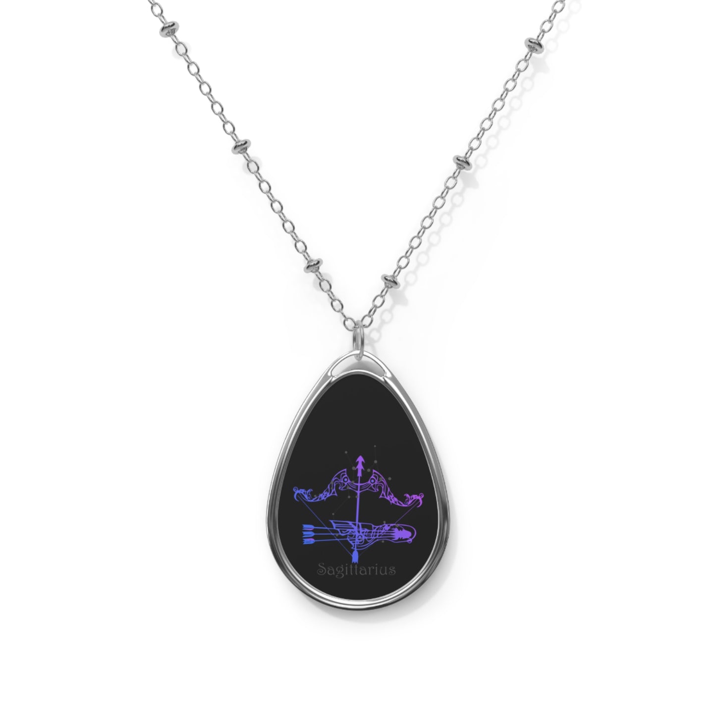 SAGITTARIUS Ellipse Pendant Necklace by IronSyd3 Ink