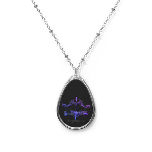 SAGITTARIUS Ellipse Pendant Necklace by IronSyd3 Ink