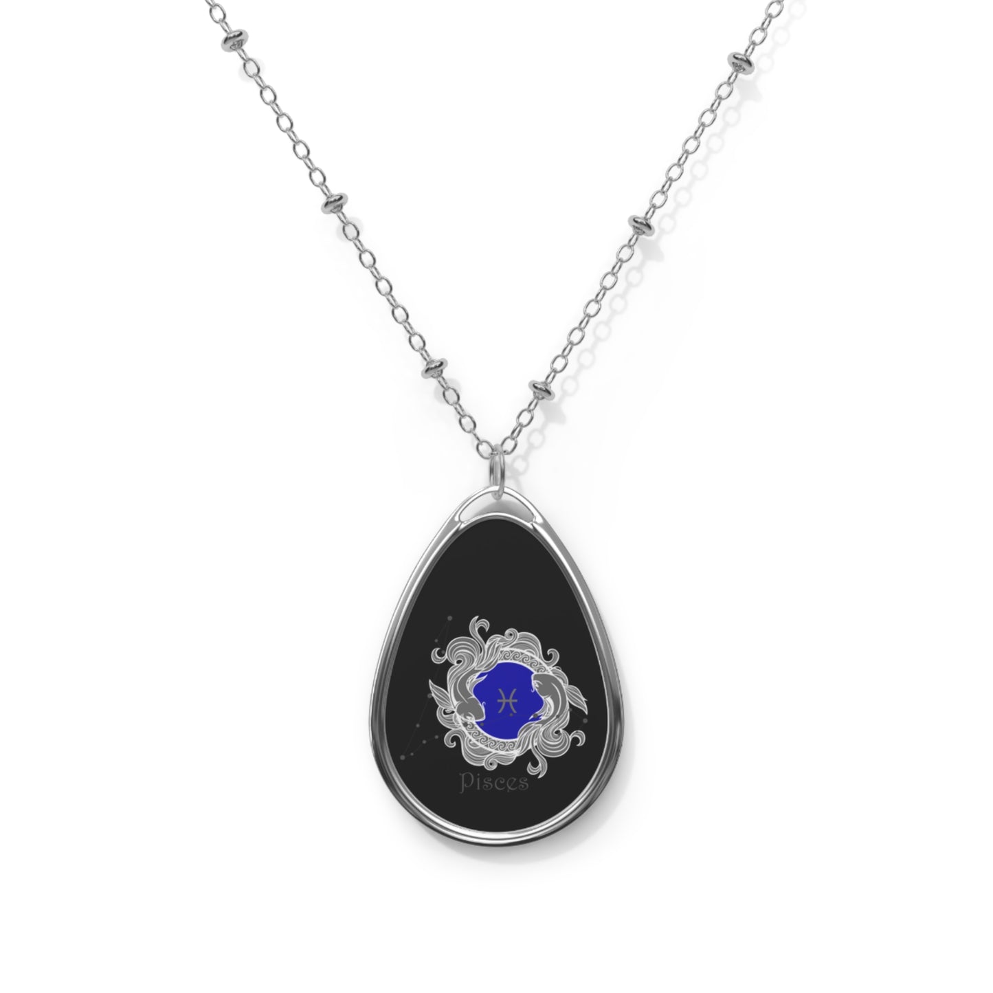 PISCES Ellipse Pendant Necklace by IronSyd3 Ink