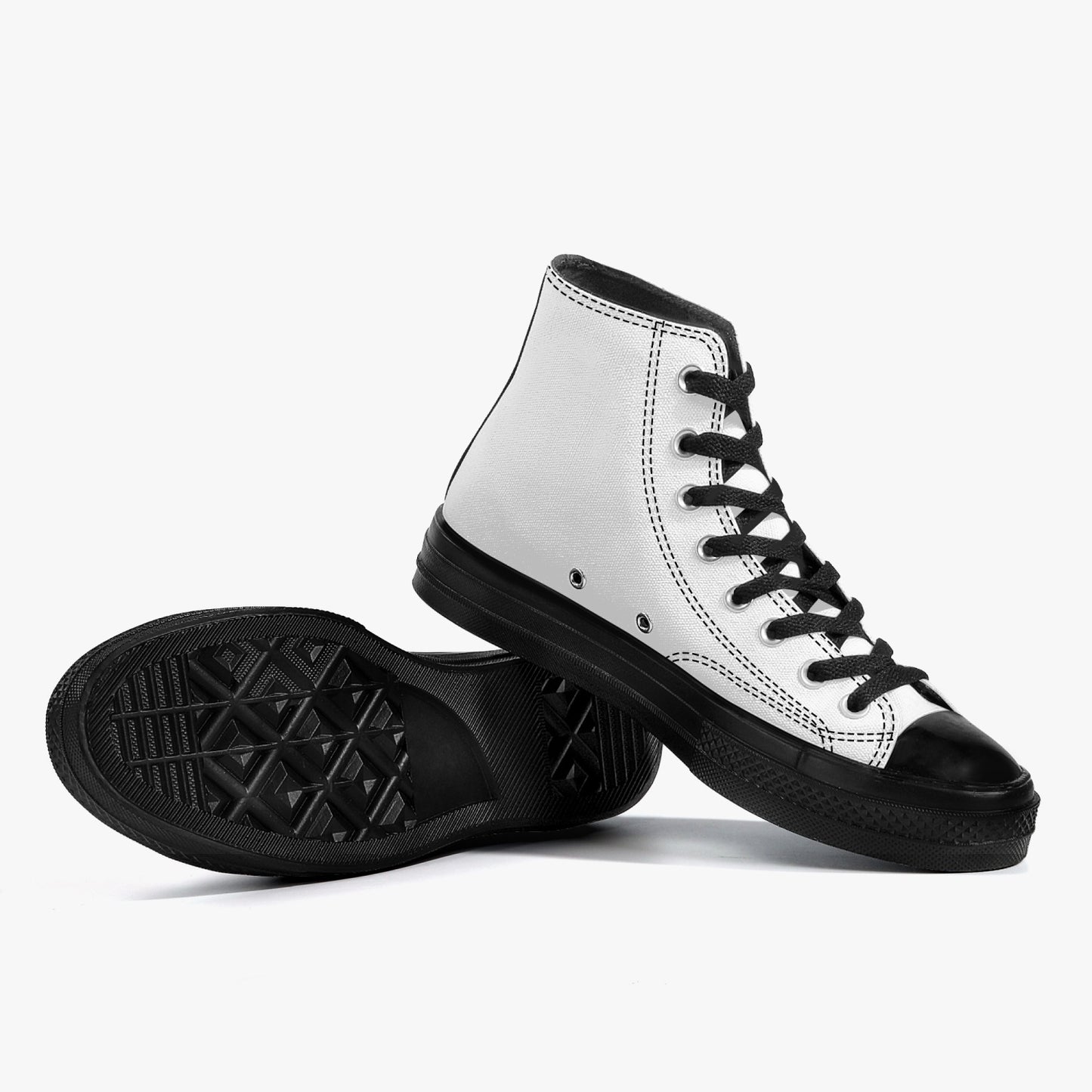 High-Top Canvas Shoes - Black