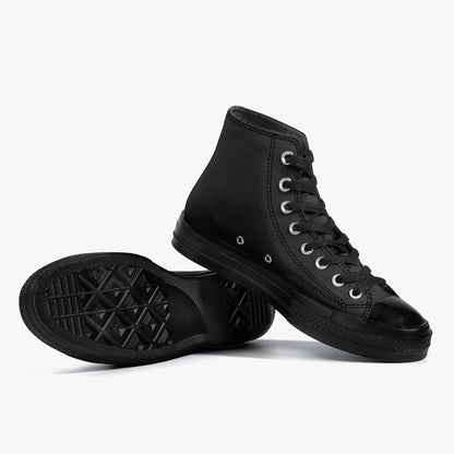 High-Top Canvas Shoes - Black