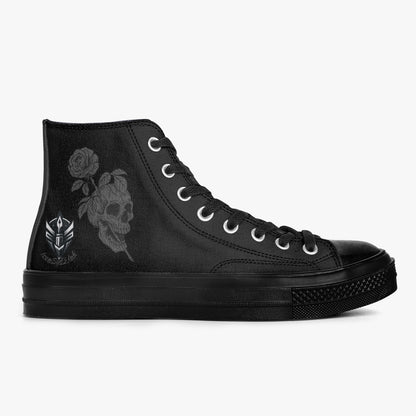 High-Top Canvas Shoes - Black