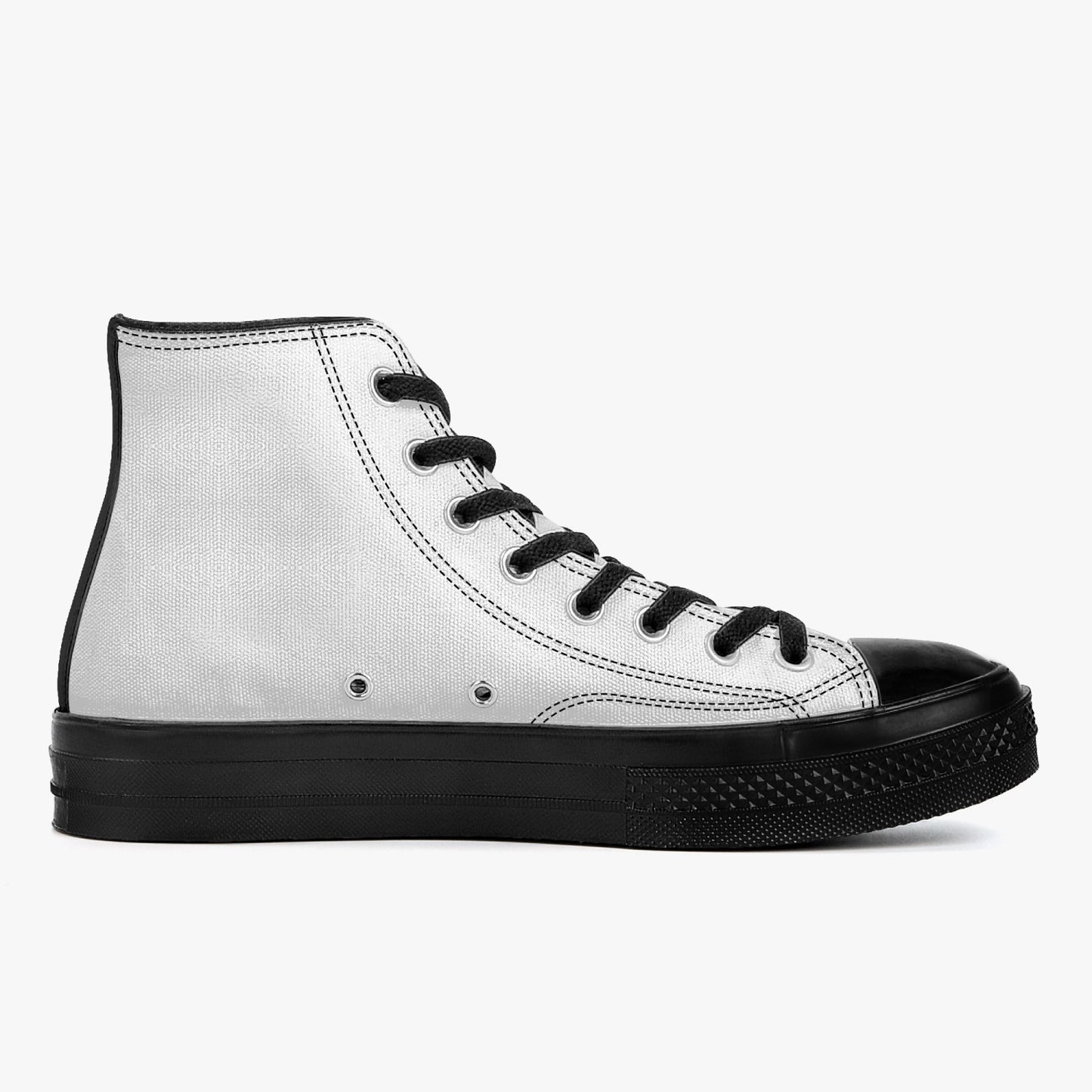 High-Top Canvas Shoes - Black