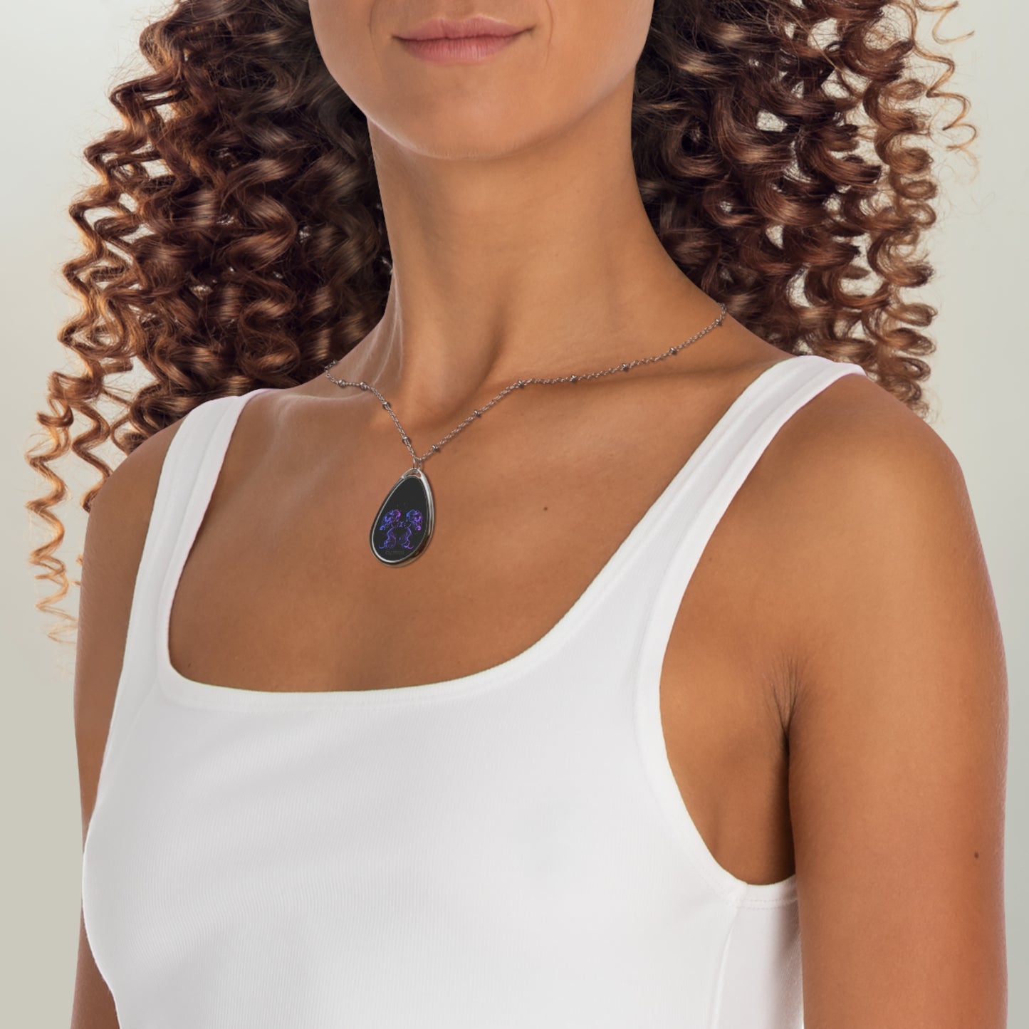 GEMINI Ellipse Pendant Necklace by IronSyd3 Ink