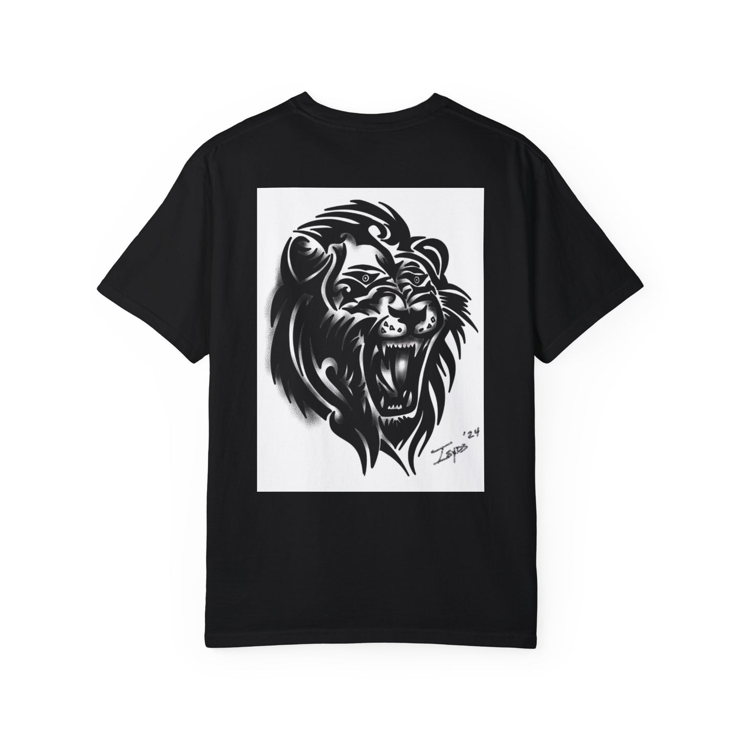 BLACKWORK LION Garment-Dyed T-shirt