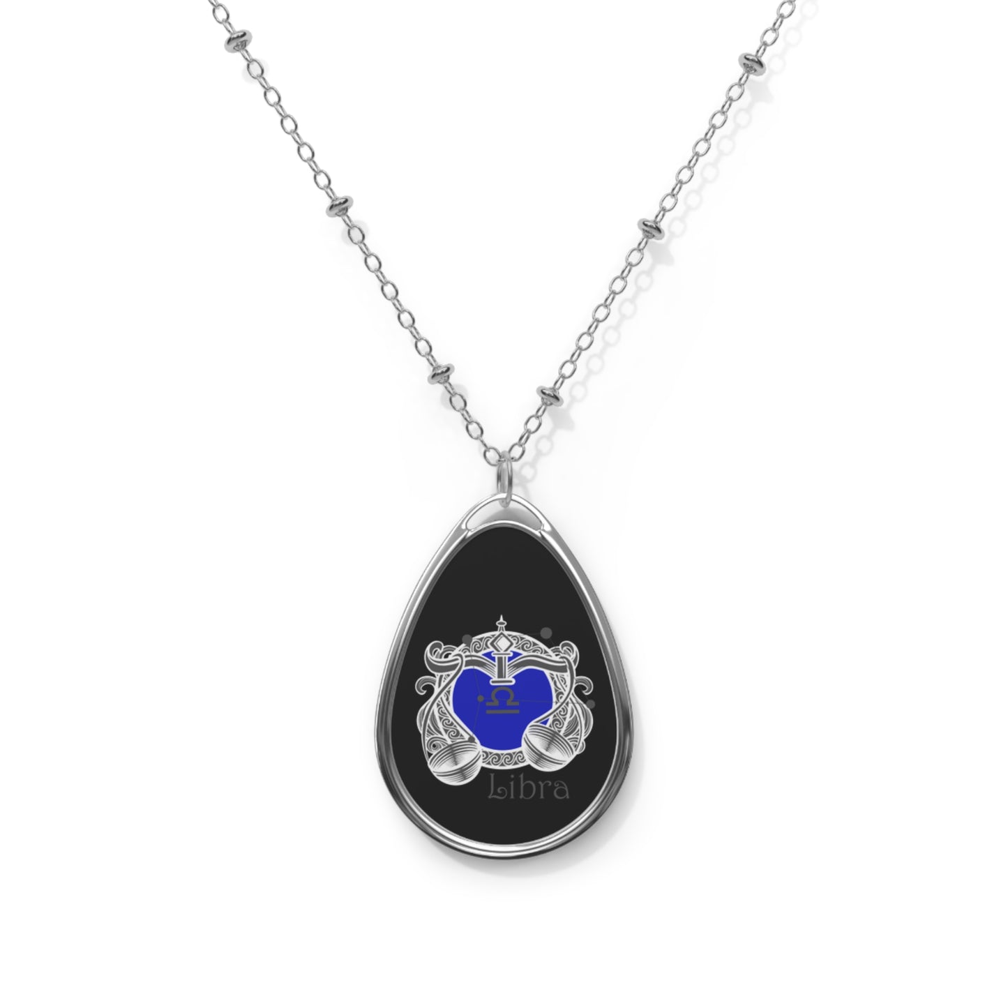 LIBRA Ellipse Pendant Necklace by IronSyd3 Ink