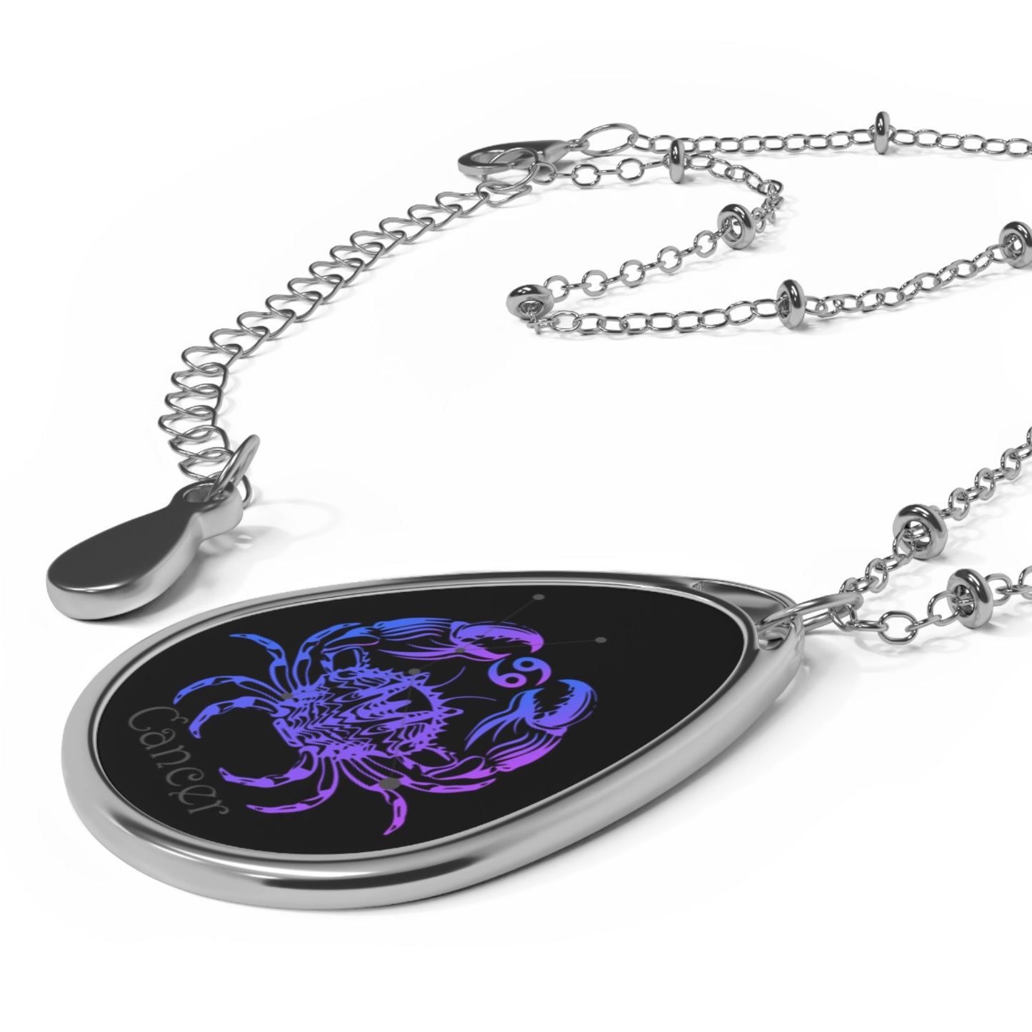 CANCER Ellipse Pendant Necklace by IronSyd3 Ink