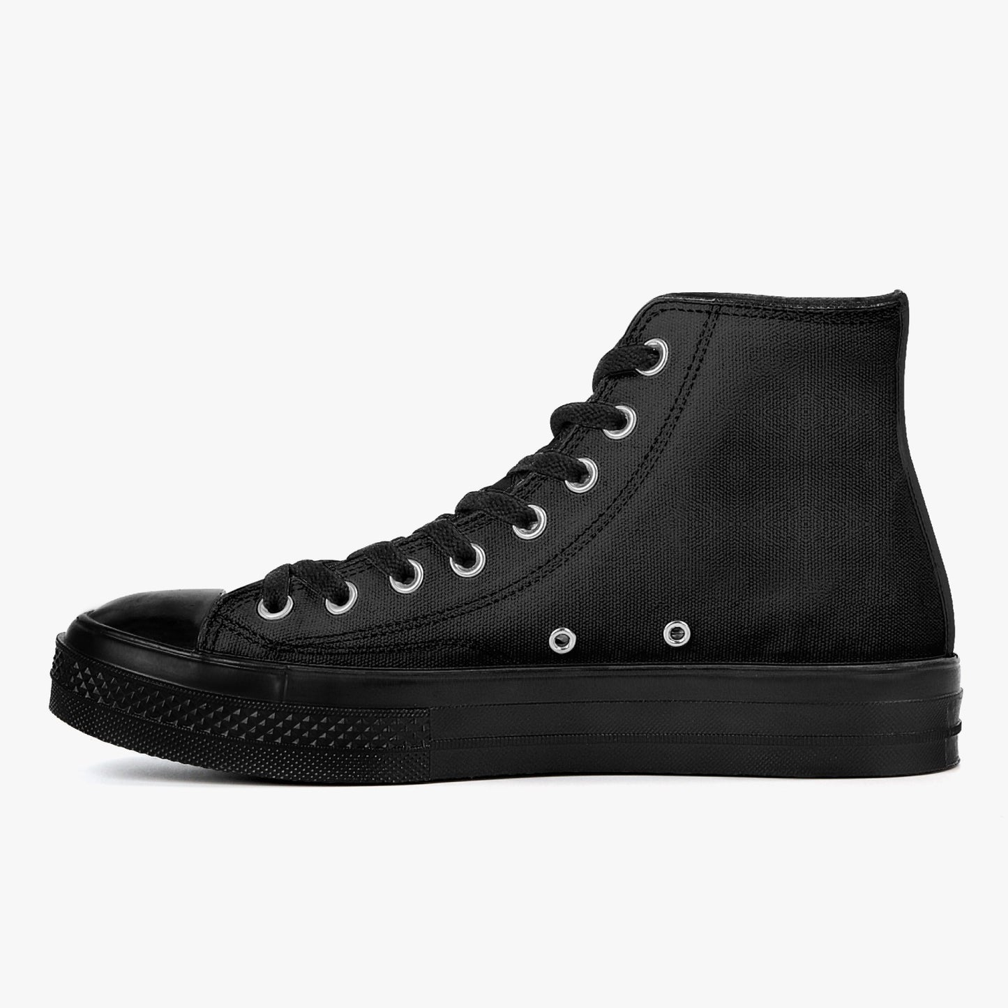 High-Top Canvas Shoes - Black