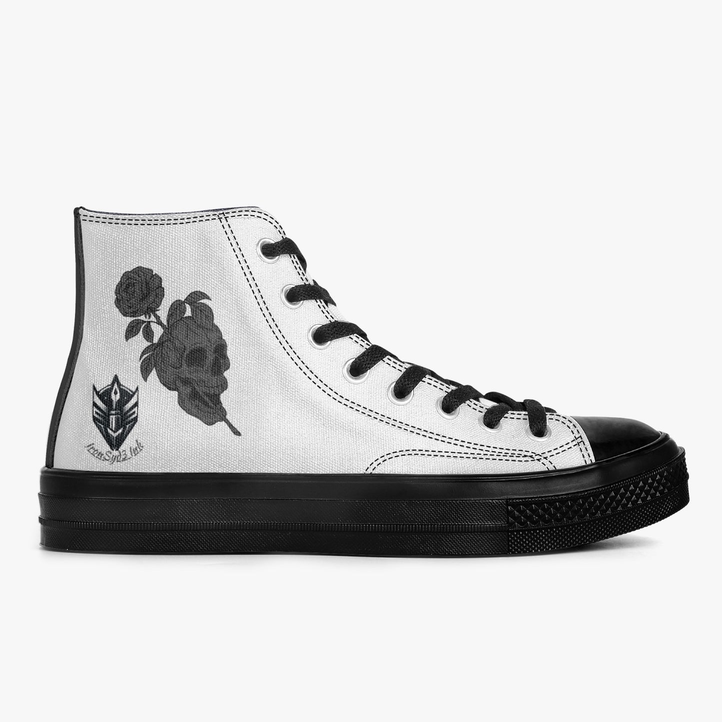 High-Top Canvas Shoes - Black