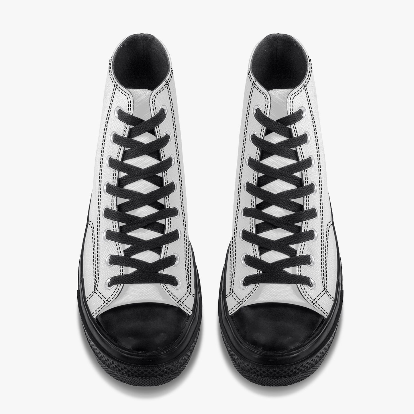 High-Top Canvas Shoes - Black