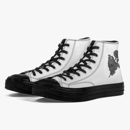 High-Top Canvas Shoes - Black