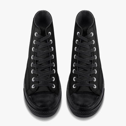 High-Top Canvas Shoes - Black