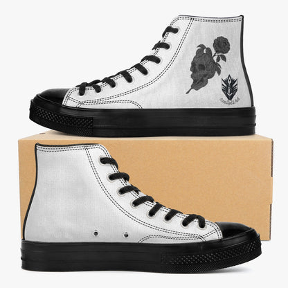 High-Top Canvas Shoes - Black